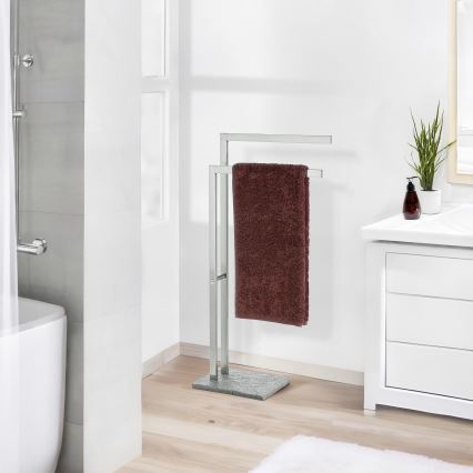 WENKO 20603100 - Soporte para toallas GRANIT 43,5x86,5 cm acero inoxidable/satinado/gris