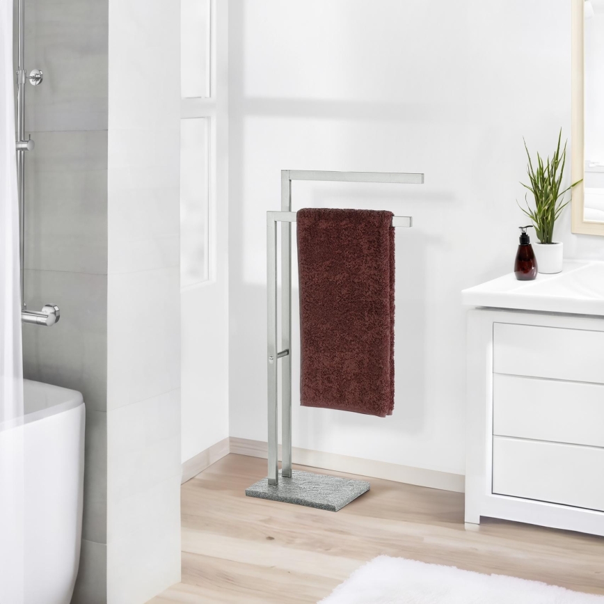 WENKO 20603100 - Soporte para toallas GRANIT 43,5x86,5 cm acero inoxidable/satinado/gris