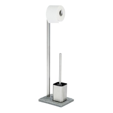 WENKO 20604100 - Cepillo para WC GRANIT 23x73,5 cm acero inoxidable/satinado/gris