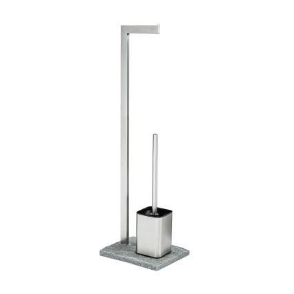 WENKO 20604100 - Cepillo para WC GRANIT 23x73,5 cm acero inoxidable/satinado/gris