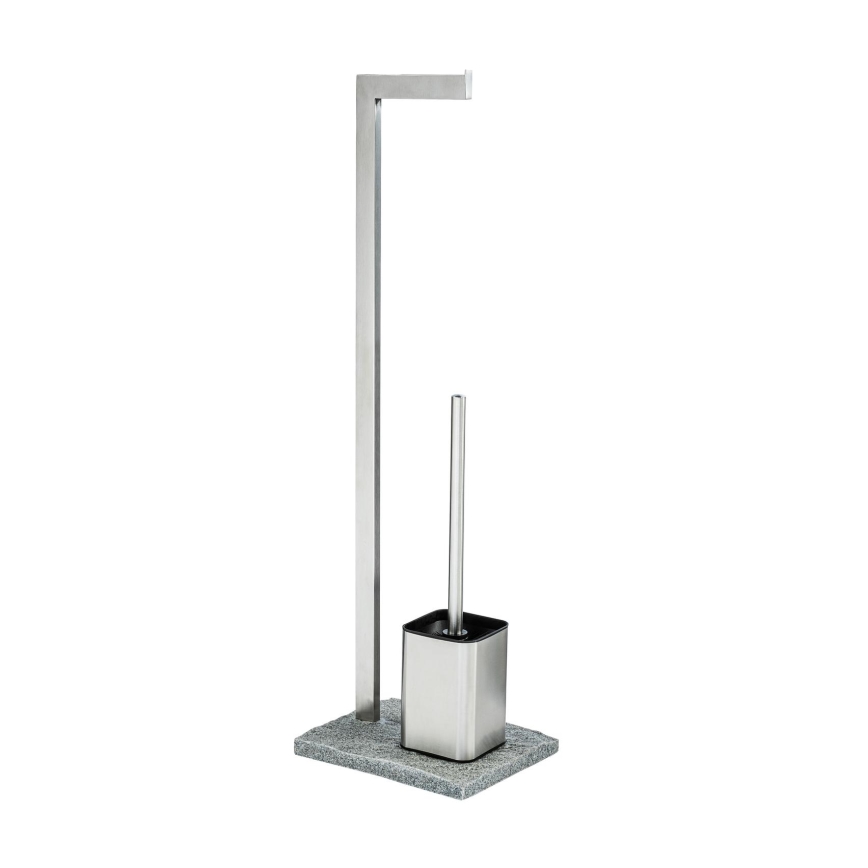 WENKO 20604100 - Cepillo para WC GRANIT 23x73,5 cm acero inoxidable/satinado/gris