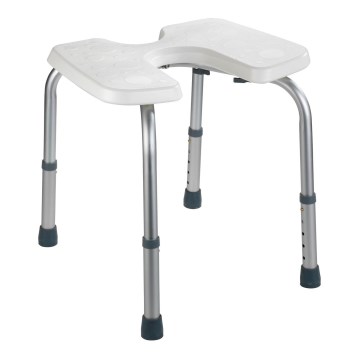 WENKO 206051100-Taburete SECURA 46x53,5 cm blanco/plateado