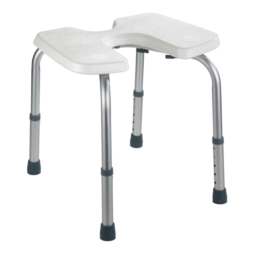WENKO 206051100-Taburete SECURA 46x53,5 cm blanco/plateado