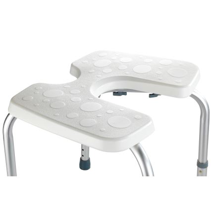 WENKO 206051100-Taburete SECURA 46x53,5 cm blanco/plateado