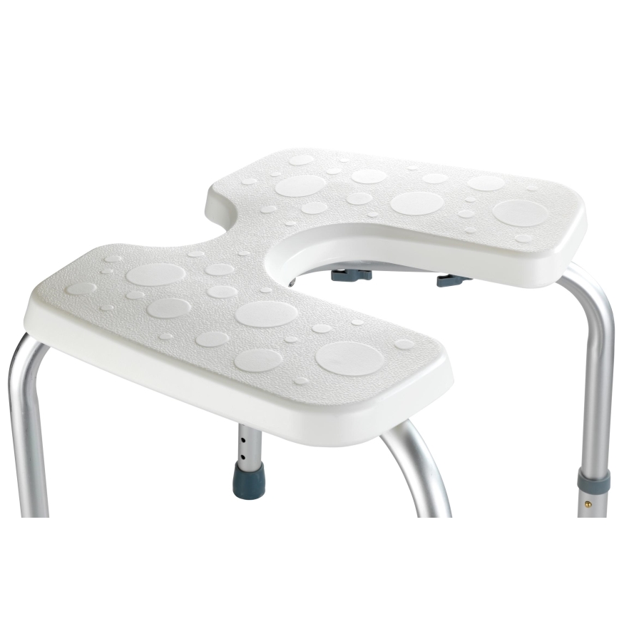 WENKO 206051100-Taburete SECURA 46x53,5 cm blanco/plateado