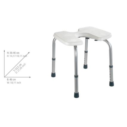 WENKO 206051100-Taburete SECURA 46x53,5 cm blanco/plateado