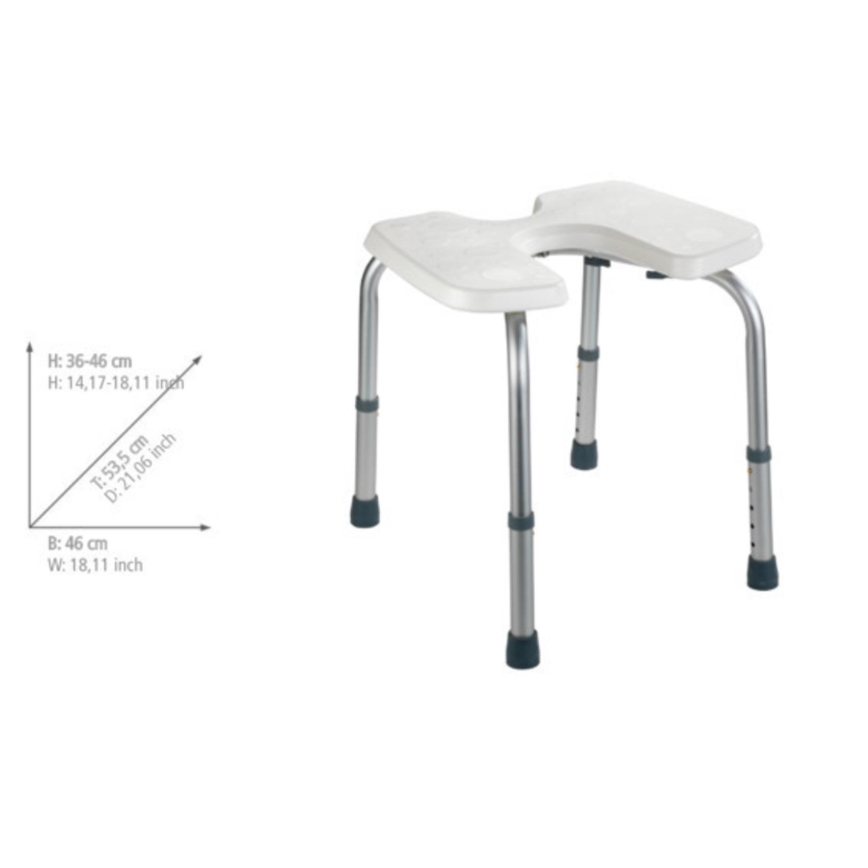 WENKO 206051100-Taburete SECURA 46x53,5 cm blanco/plateado