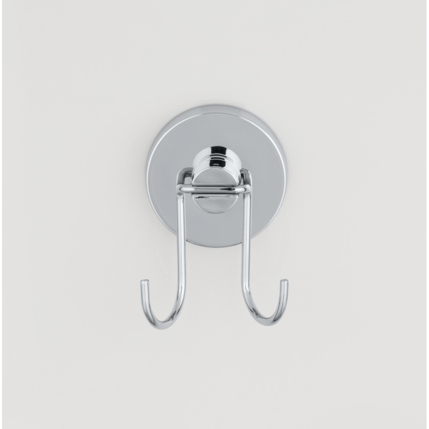 WENKO 20877100 - Rasqueta VACUUM-LOC RUND STAH 24,5x25 cm, acero inoxidable / cromo brillante / plateada