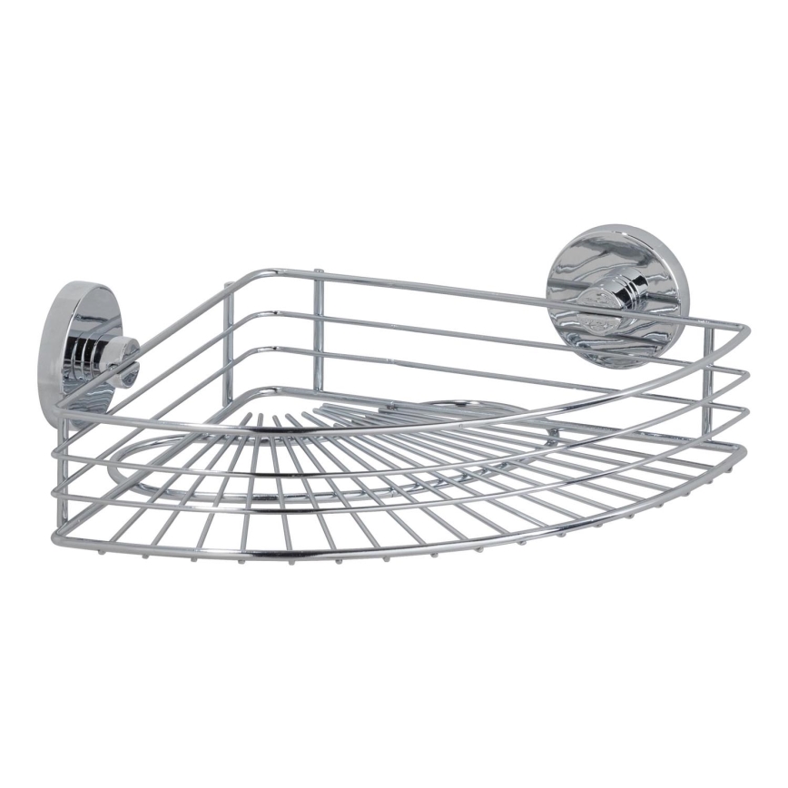 WENKO 20887100-Estante VACUUM-LOC redondo de acero 31x22,5 cm cromado brillante