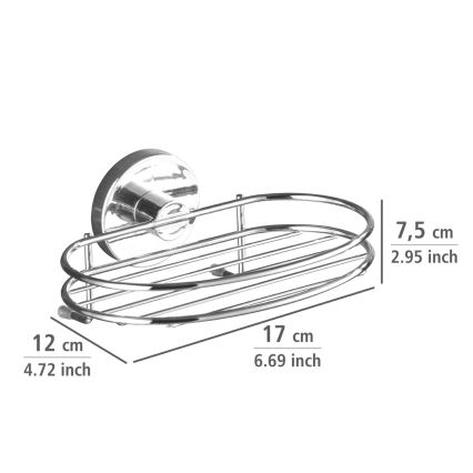 WENKO 20890100-Soporte para jabón VACUUM-LOC MILAZZO 16,5x12 cm cromo brillante