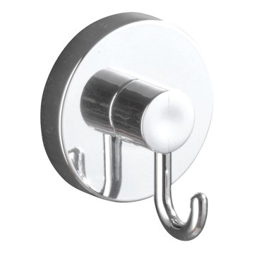 WENKO 20900100-Gancho VACUUM-LOC redondo de acero 6x6,7 cm cromado brillante