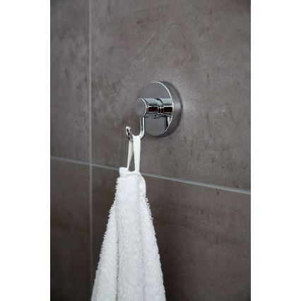 WENKO 20900100-Gancho VACUUM-LOC redondo de acero 6x6,7 cm cromado brillante