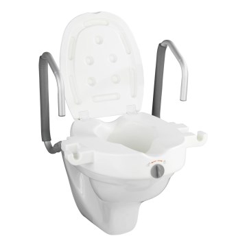 WENKO 20924100-Asiento de inodoro SECURA 55x47,5 cm blanco/plata