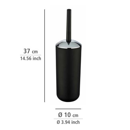WENKO 21210100 - Cepillo para WC BRASIL 10x37 cm negro/cromado brillante