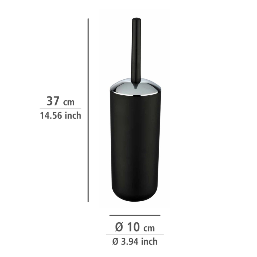 WENKO 21210100 - Cepillo para WC BRASIL 10x37 cm negro/cromado brillante