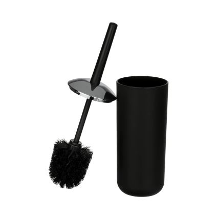 WENKO 21210100 - Cepillo para WC BRASIL 10x37 cm negro/cromado brillante