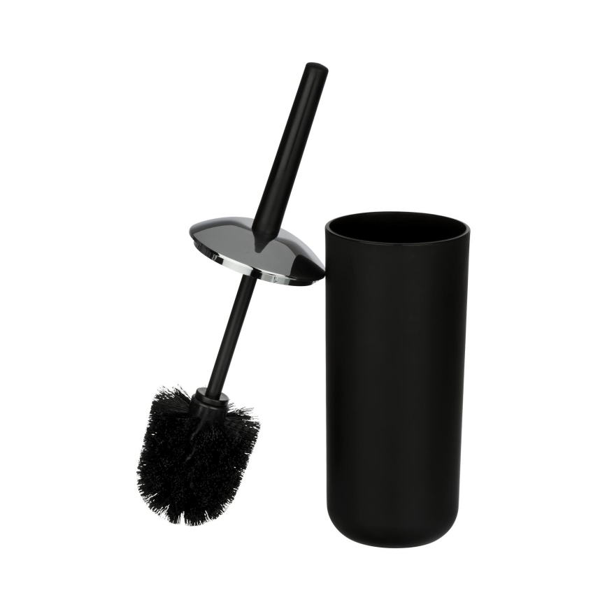 WENKO 21210100 - Cepillo para WC BRASIL 10x37 cm negro/cromado brillante