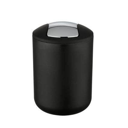 WENKO 21211100 - Papelera BRASIL 14x21 cm negro/cromo brillante