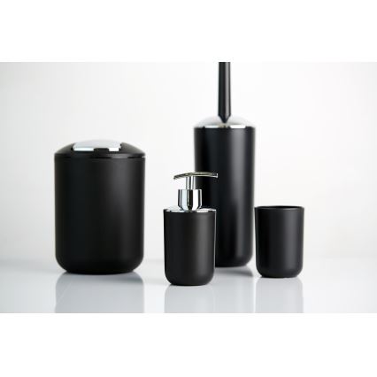 WENKO 21211100 - Papelera BRASIL 14x21 cm negro/cromo brillante