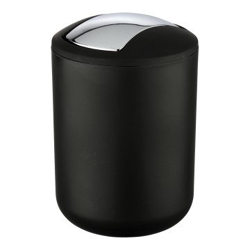 WENKO 21211100 - Papelera BRASIL 14x21 cm negro/cromo brillante