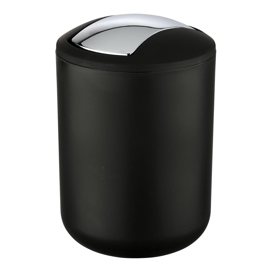 WENKO 21211100 - Papelera BRASIL 14x21 cm negro/cromo brillante