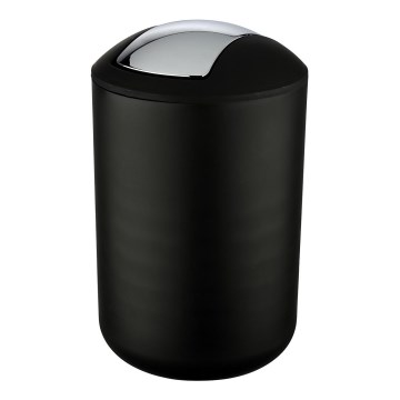 WENKO 21212100 - Papelera BRASIL 19,5x31 cm negro/cromo brillante