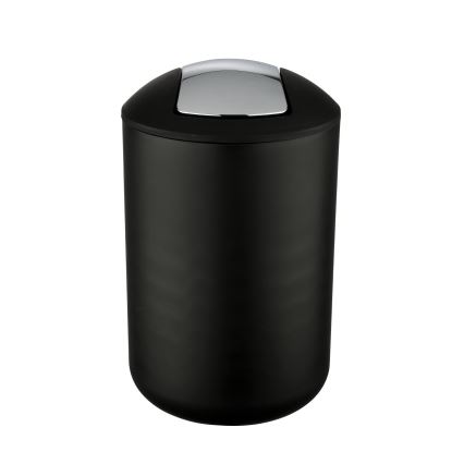 WENKO 21212100 - Papelera BRASIL 19,5x31 cm negro/cromo brillante
