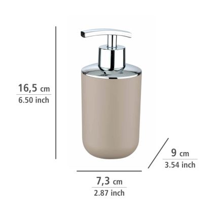 WENKO 21219100 - Dispensador de jabón BRASIL 7,3x16,5 cm beige/cromado brillante