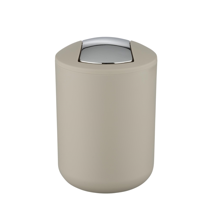 WENKO 21221100 - Papelera BRASIL 14x21 cm beige/cromo brillante