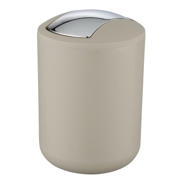 WENKO 21221100 - Papelera BRASIL 14x21 cm beige/cromo brillante