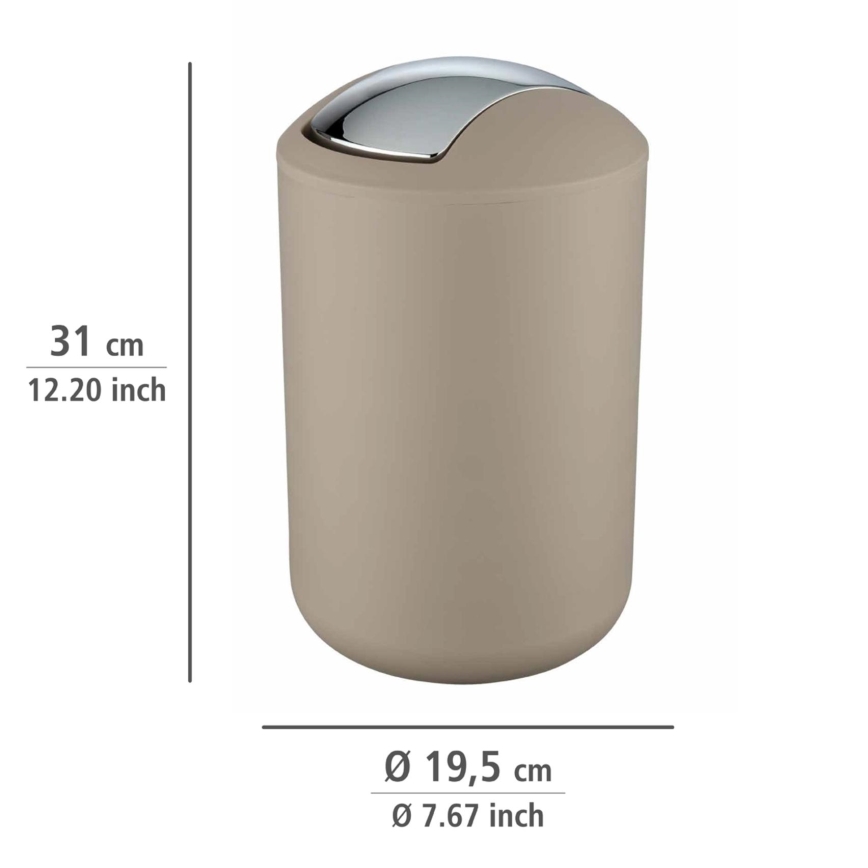 WENKO 21222100 - Cesta BRASIL 19,5x31 cm beige/cromado brillante