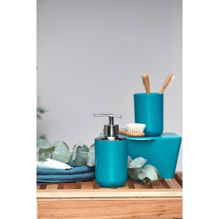 WENKO 21224100 - Dispensador de jabón BRASIL 7,3x16,5 cm turquesa/cromo brillante