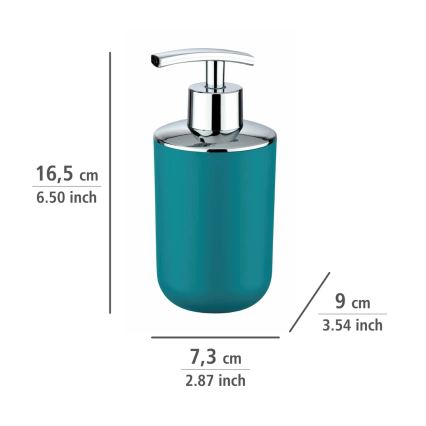 WENKO 21224100 - Dispensador de jabón BRASIL 7,3x16,5 cm turquesa/cromo brillante