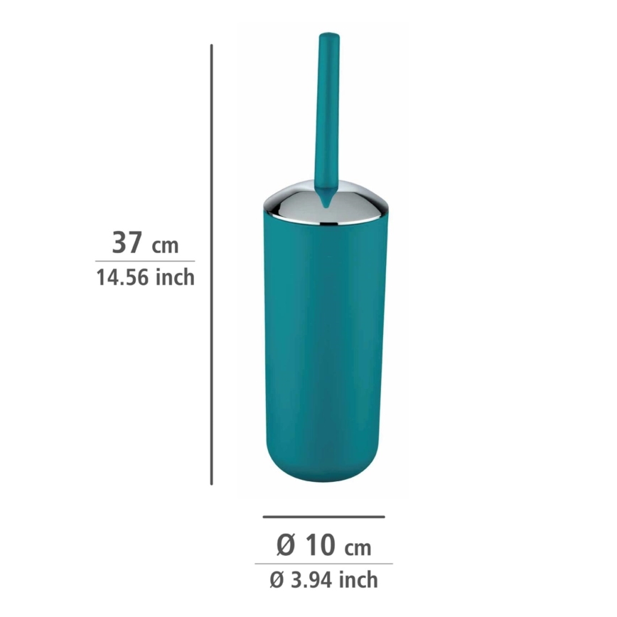WENKO 21225100 - Cepillo para inodoro BRASIL 10x37 cm turquesa/cromo brillante