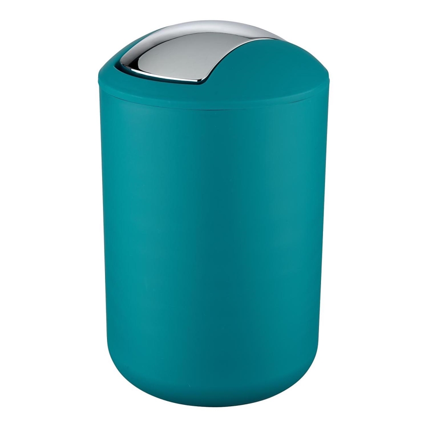 WENKO 21227100 - Papelera BRASIL 19,5x31 cm turquesa/cromo brillante