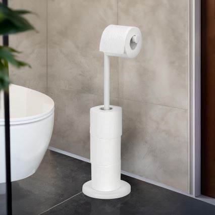 WENKO 21424100 - Soporte para papel higiénico 21x55 cm blanco