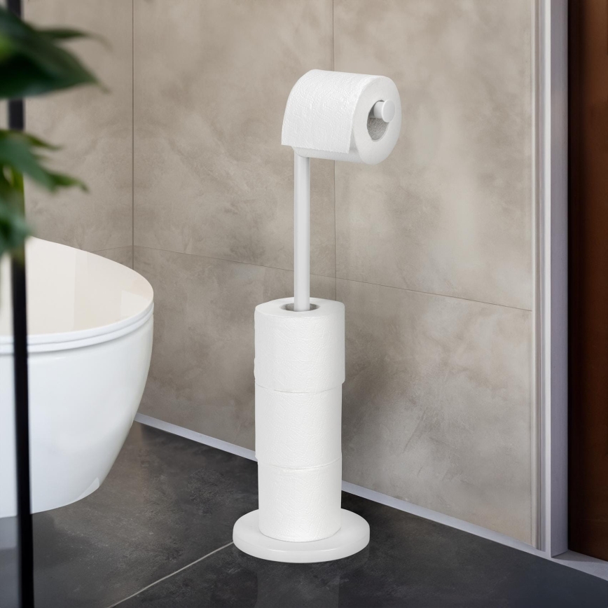 WENKO 21424100 - Soporte para papel higiénico 21x55 cm blanco