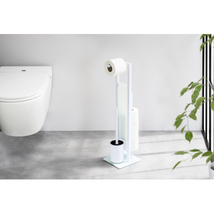 WENKO 21565100 - Cepillo para inodoro RIVALTA 18x70 cm blanco/negro