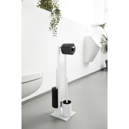WENKO 21565100 - Cepillo para inodoro RIVALTA 18x70 cm blanco/negro