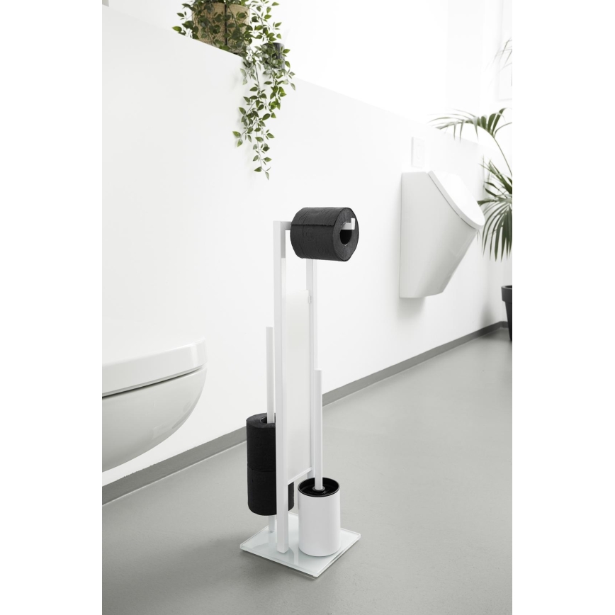 WENKO 21565100 - Cepillo para inodoro RIVALTA 18x70 cm blanco/negro