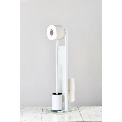 WENKO 21565100 - Cepillo para inodoro RIVALTA 18x70 cm blanco/negro