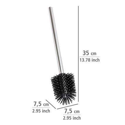 WENKO 21799100 - Cepillo para inodoro 7,5x35 cm acero inoxidable/plateado/negro