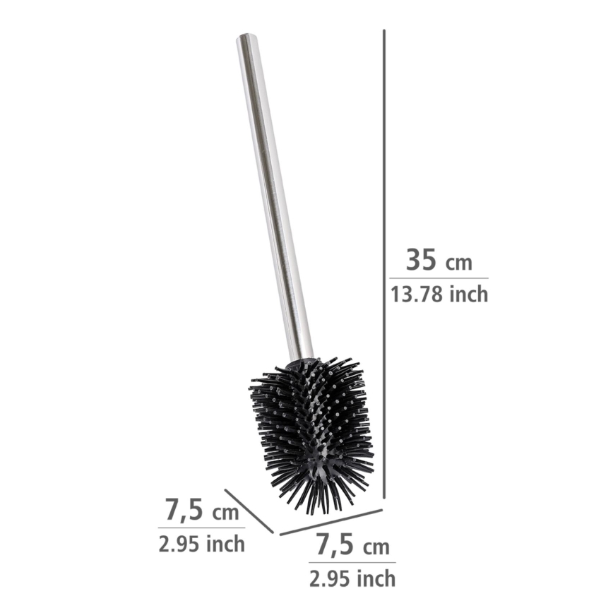 WENKO 21799100 - Cepillo para inodoro 7,5x35 cm acero inoxidable/plateado/negro