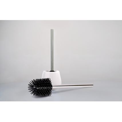 WENKO 21799100 - Cepillo para inodoro 7,5x35 cm acero inoxidable/plateado/negro