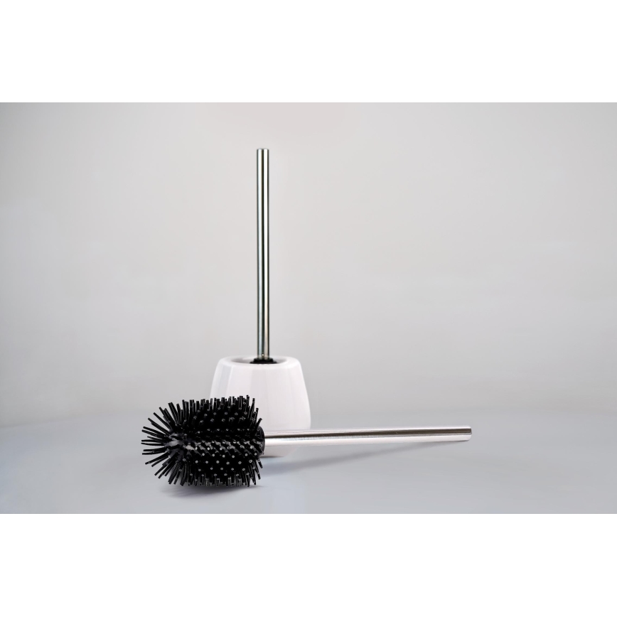 WENKO 21799100 - Cepillo para inodoro 7,5x35 cm acero inoxidable/plateado/negro