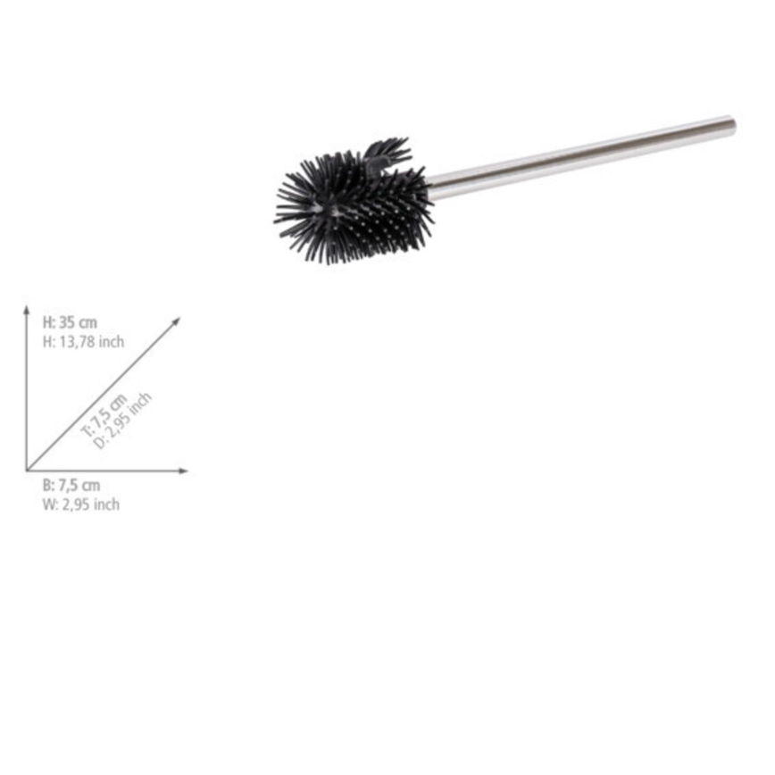 WENKO 21800100 - Cepillo de repuesto 7,5 x 35 cm, acero inoxidable / plateado / negro