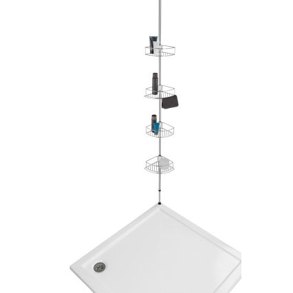 WENKO 21803100-Estante de esquina DOLCEDO 31x275 cm acero inoxidable/brillo cromo