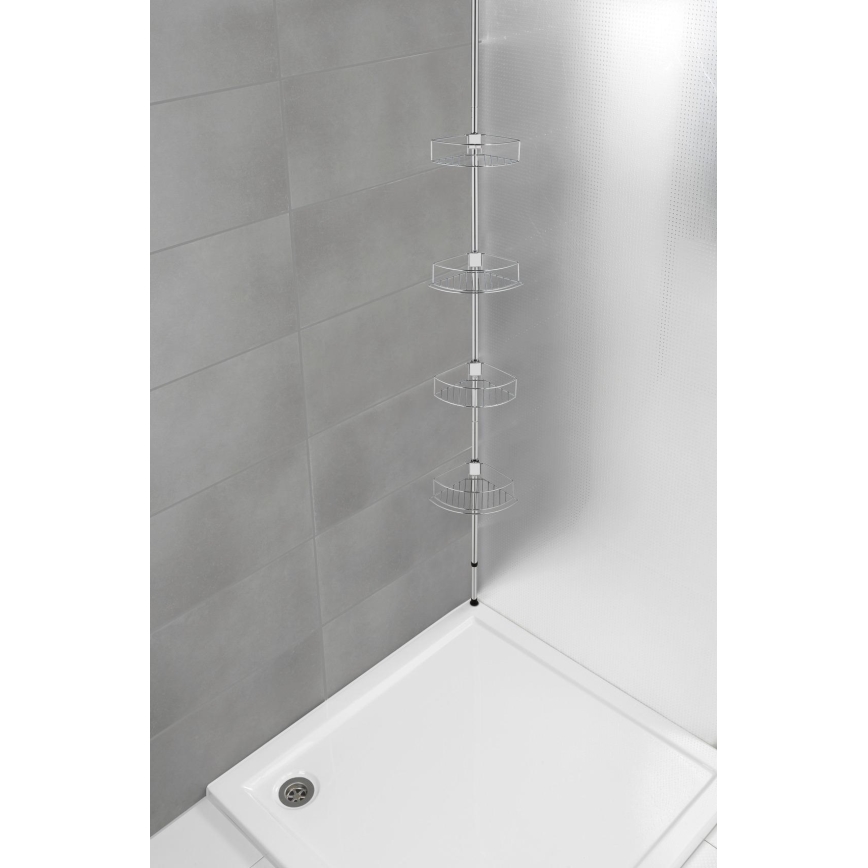 WENKO 21803100-Estante de esquina DOLCEDO 31x275 cm acero inoxidable/brillo cromo