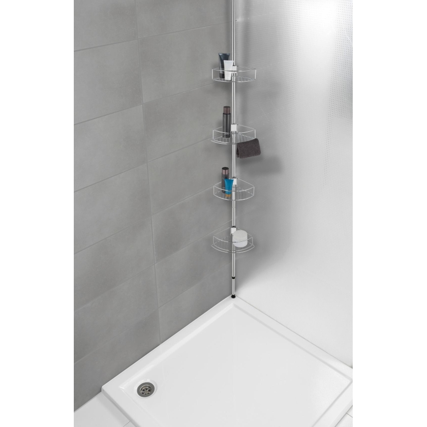 WENKO 21803100-Estante de esquina DOLCEDO 31x275 cm acero inoxidable/brillo cromo