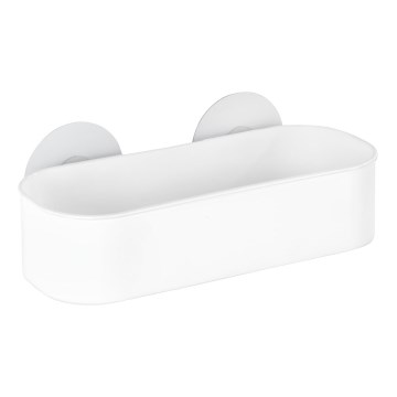 WENKO 21824100-Repisa OSIMO de plástico 27 x 12 cm blanco/transparente